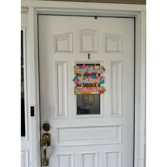 Sweet Summer Fruit Stand Juice Bar Sign - Colorful Bright Tropical Home Decor - Picture 6 of 6